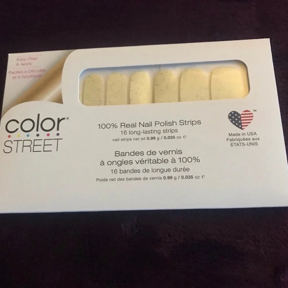 Color Street Real Nail Polish Strips - Pale Yellow Speckled “Undercover”
